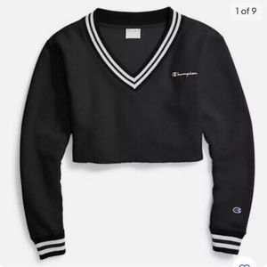 Champion cropped varsity sweatshirt